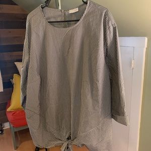 J.Jill railroad stripe blouse 4x